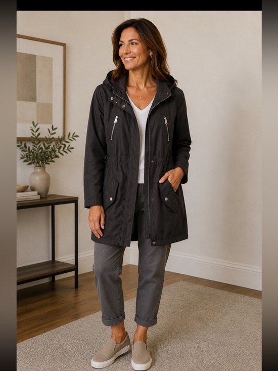 Kenneth Cole Jackets & Blazers - Kenneth Cole Hooded Anorak Jacket Black Size S Casual Mid-Length